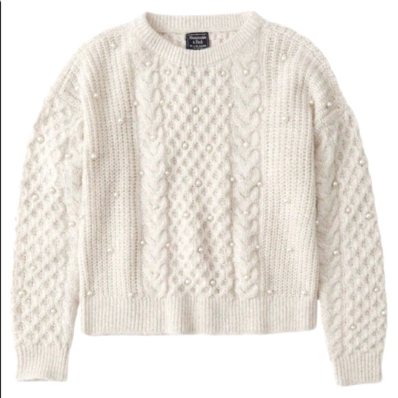 Abercrombie Pearl Cableknit Sweater - Picture 1 of 4